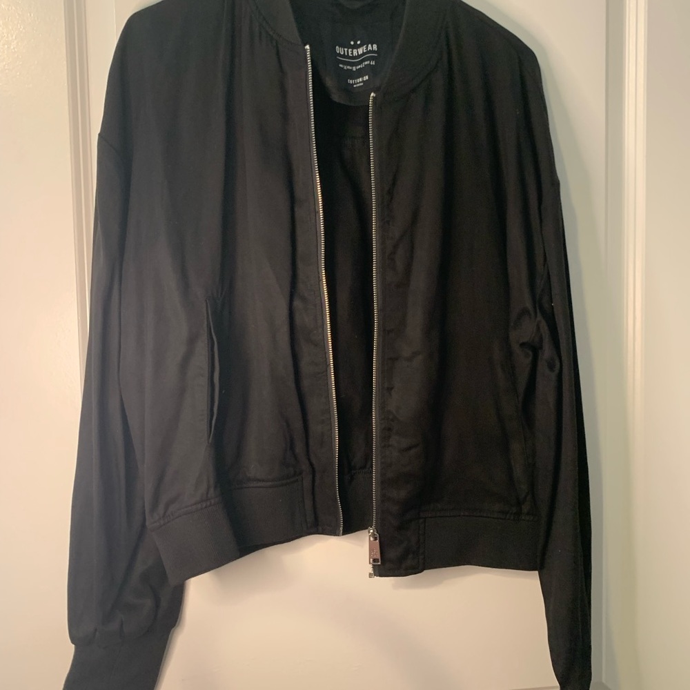 Outerwear black bomber jacket